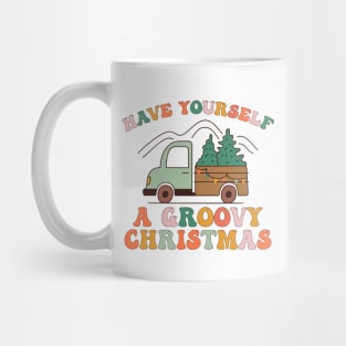 Groovy Christmas Truck Mug